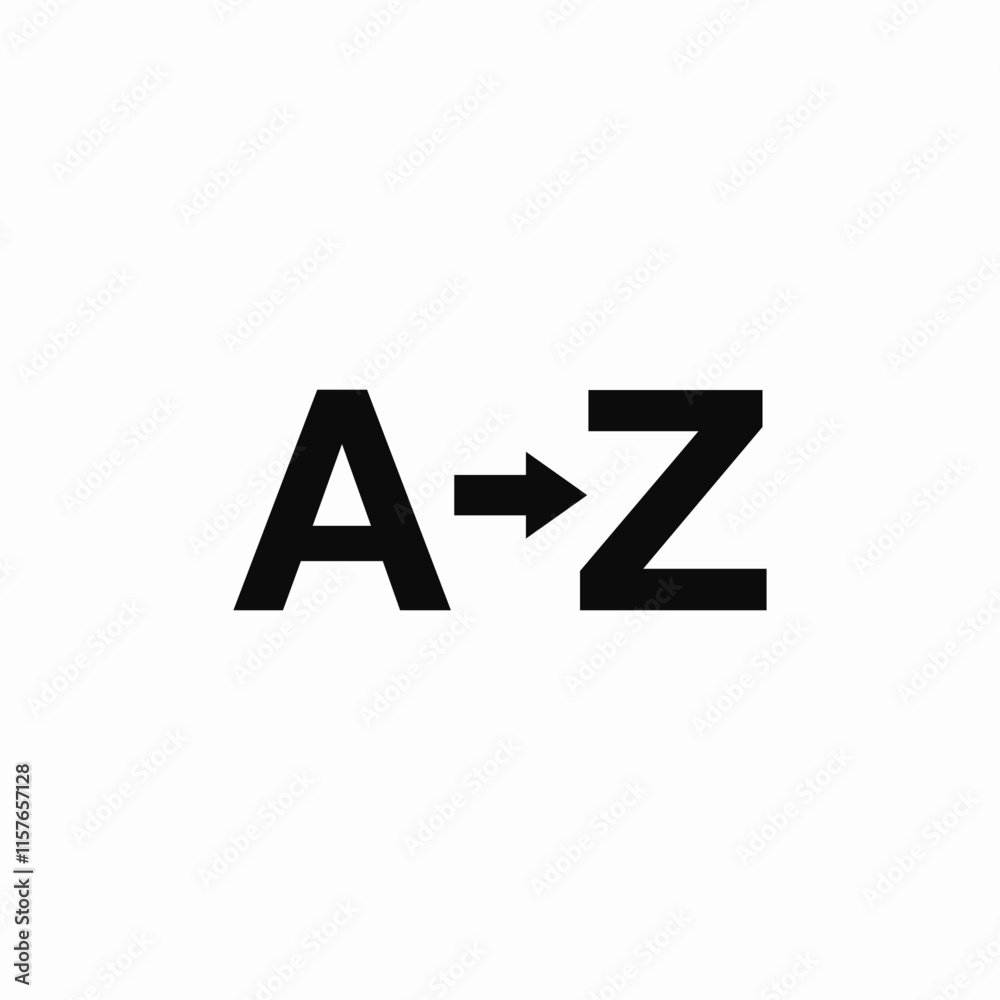 from A to Z icon sign vector from A to Z icon sign vector