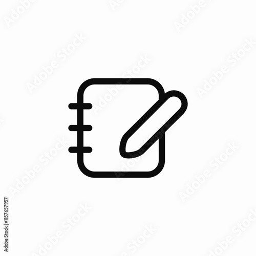 notepad pen notes icon sign vector