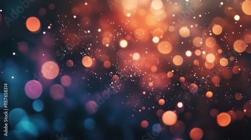 Colorful abstract background with glowing bubbles and lights creating a vibrant atmosphere at nighttime