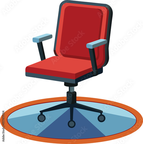 Customizable Office Chair Mat Vector Illustration