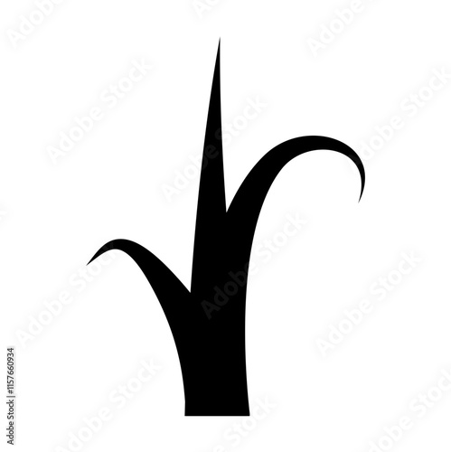 Vector grass silhouette. Decorative design elements