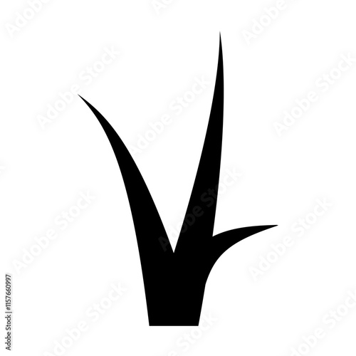 Vector grass silhouette. Decorative design elements