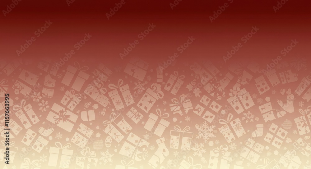 Obraz premium Red Gradient Background with Gift Icons 