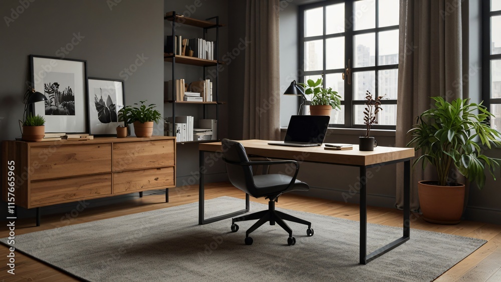 Fototapeta premium home work area_Trend inspiration for your interior designs and social networks such as YouTube, Instagram or WhatsApp. 