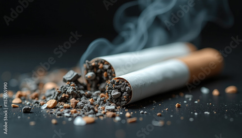 Smoking's devastating impact: A close-up view of the consequences photo