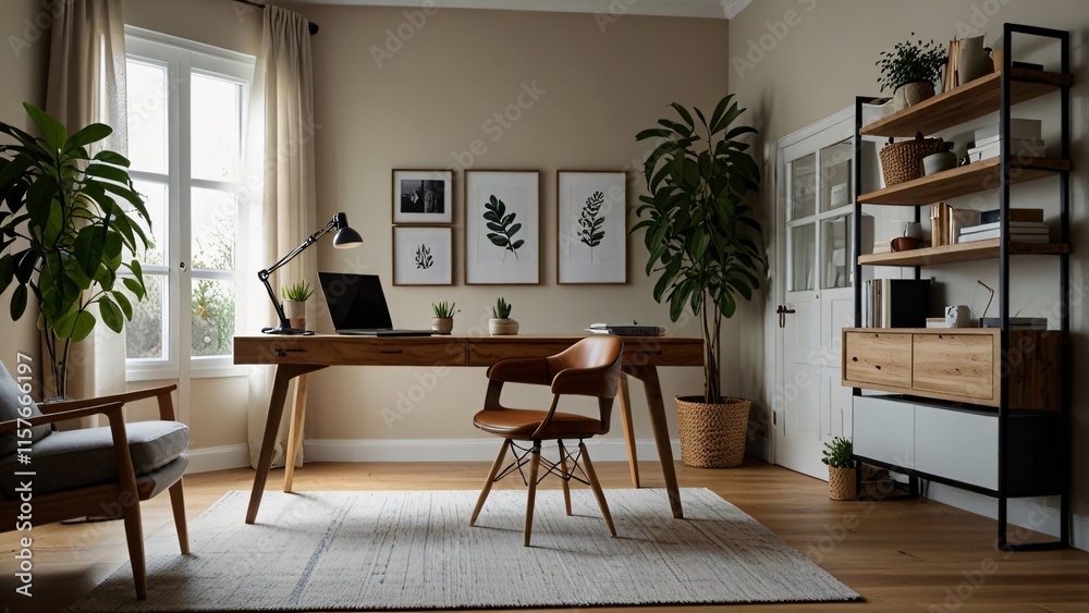 Fototapeta premium home work area_Trend inspiration for your interior designs and social networks such as YouTube, Instagram or WhatsApp. 