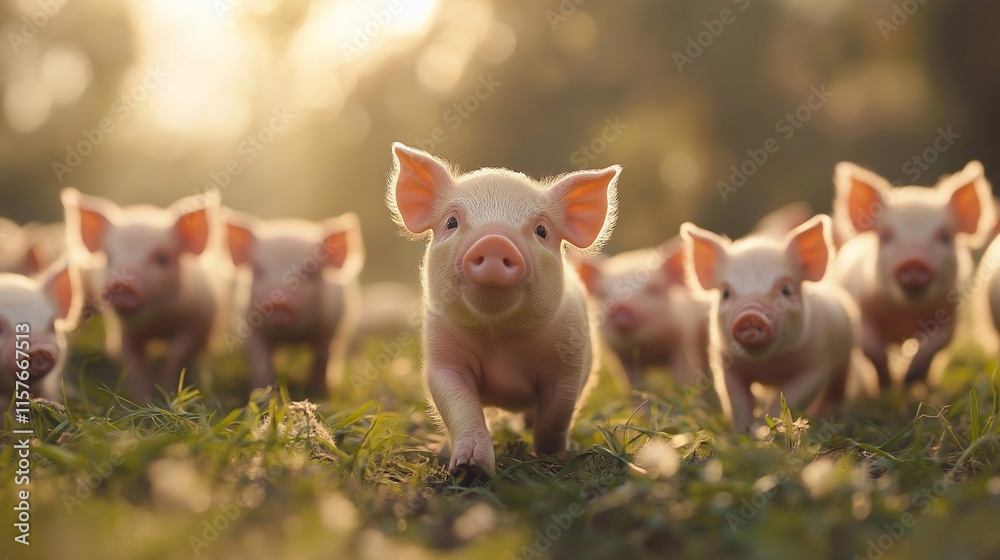 group of piglets, animal farm,livestock group of piglets, animal farm,livestock