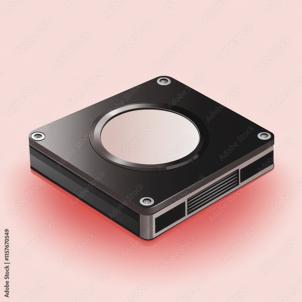 Fototapeta premium Modern black electronic component showcasing sleek design and technology.