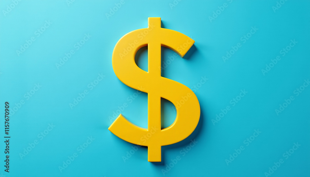 Vibrant Yellow Dollar Sign - Financial Symbol Vibrant Yellow Dollar Sign - Financial Symbol