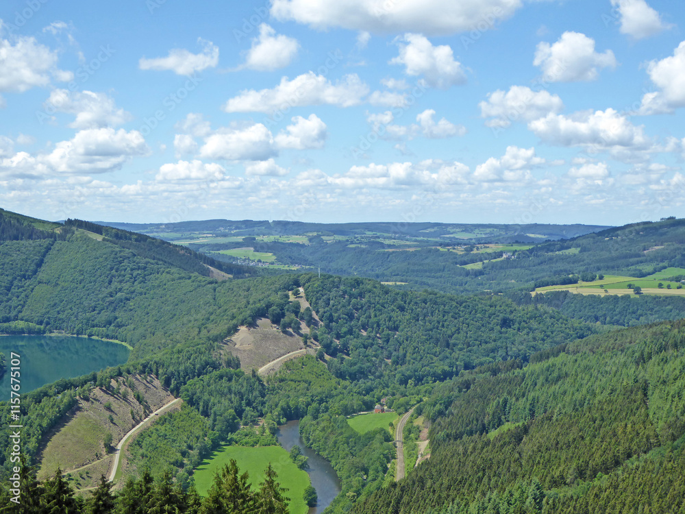 Fototapeta premium Mountains of the Ardennes from Coo in Belgium