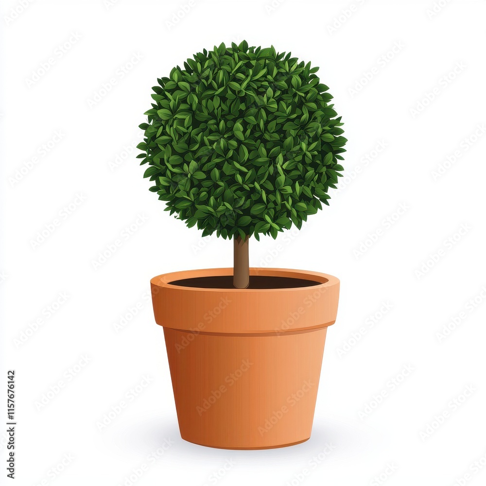 A lush green topiary in a terracotta pot, adding a touch of nature to indoor decor. A lush green topiary in a terracotta pot, adding a touch of nature to indoor decor.