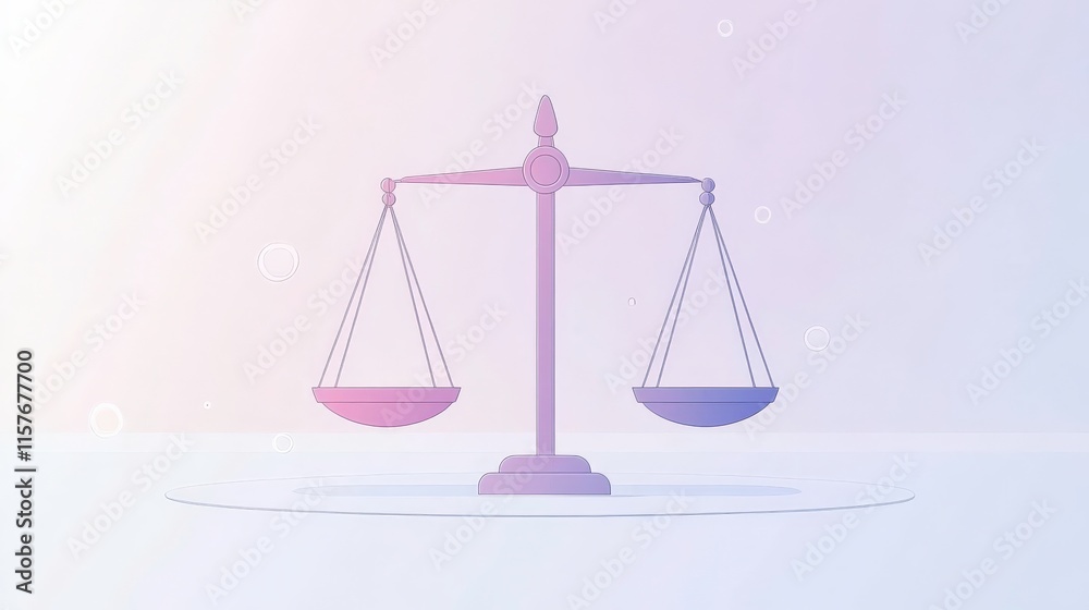 Modern and Elegant Illustration of a Balanced Scale Representing Justice in a Minimalist Style Perfect for Legal and Ethical Themes Modern and Elegant Illustration of a Balanced Scale Representing Justice in a Minimalist Style Perfect for Legal and Ethical Themes