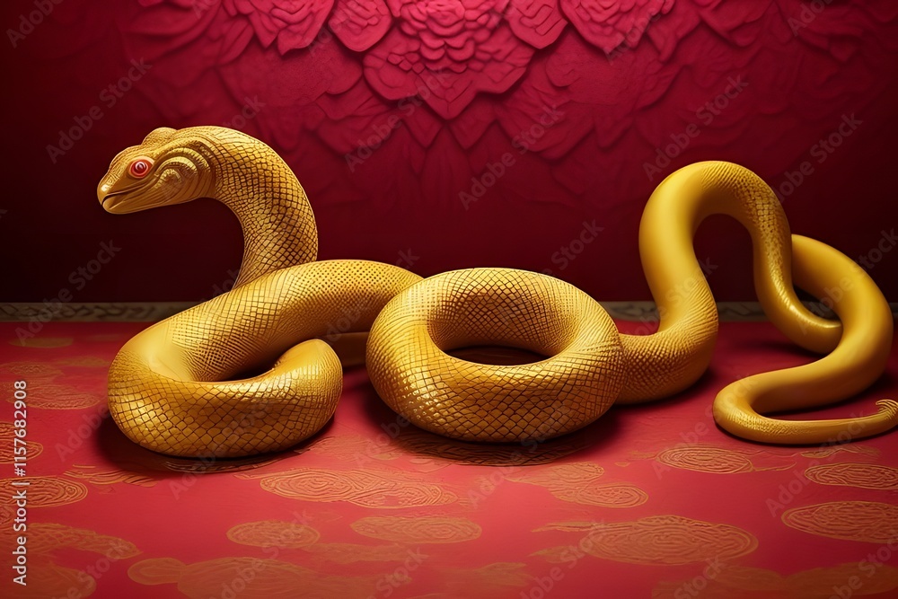 Obraz premium ia generated. Chinese New Year celebration. Chinese culture. Snake