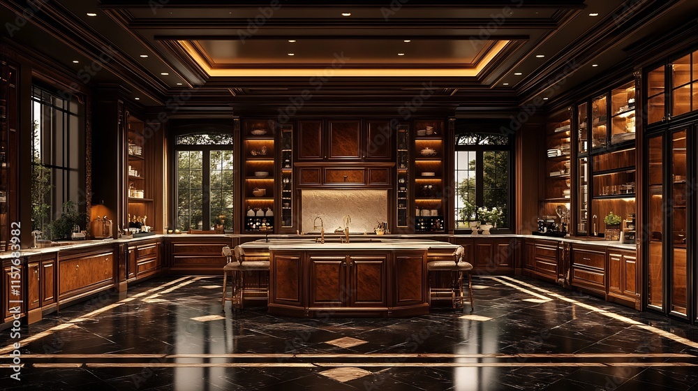 Luxurious Custom-Built Kitchen Interior with Innovative Design and Handcrafted Elements Luxurious Custom-Built Kitchen Interior with Innovative Design and Handcrafted Elements