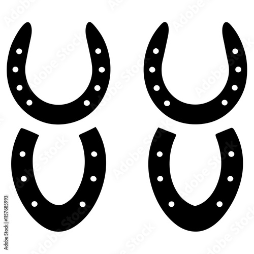 Horseshoe silhouette vector icon Designs on a white background