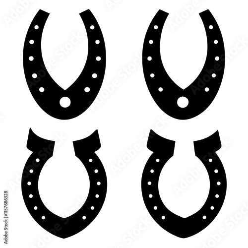 Horseshoe silhouette vector Designs photo