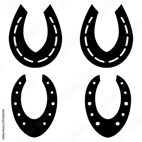 Horseshoe silhouette vector Designs