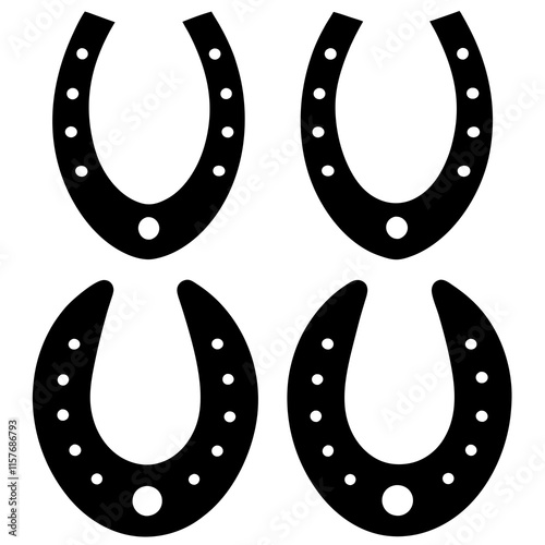 Horseshoe silhouette vector Designs