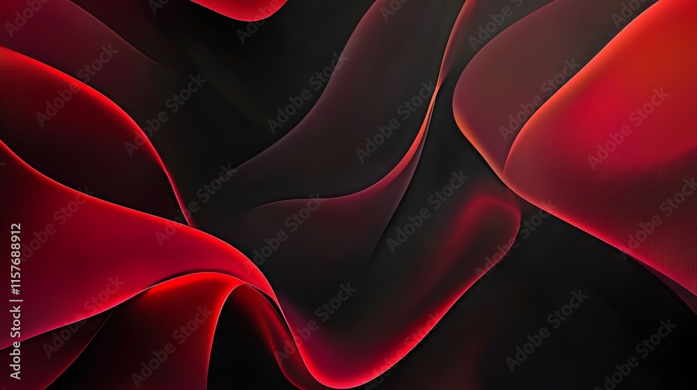 Fototapeta premium Abstract red and black wavy background