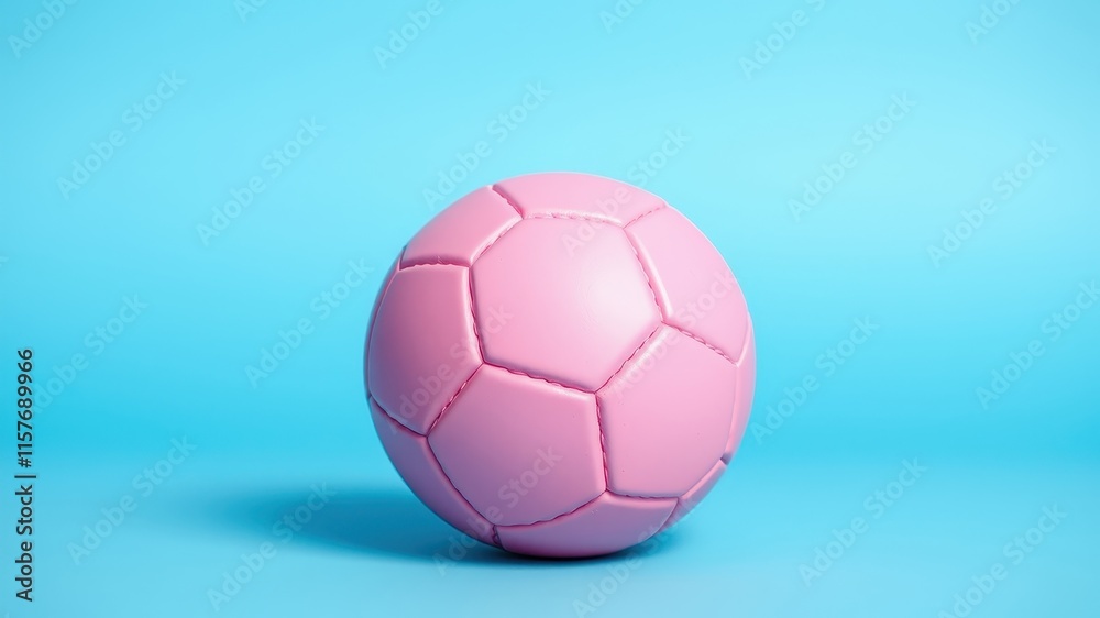 Naklejka premium A Pink Ball on a Light Blue Background A Simple, Clean Image for Various Applications