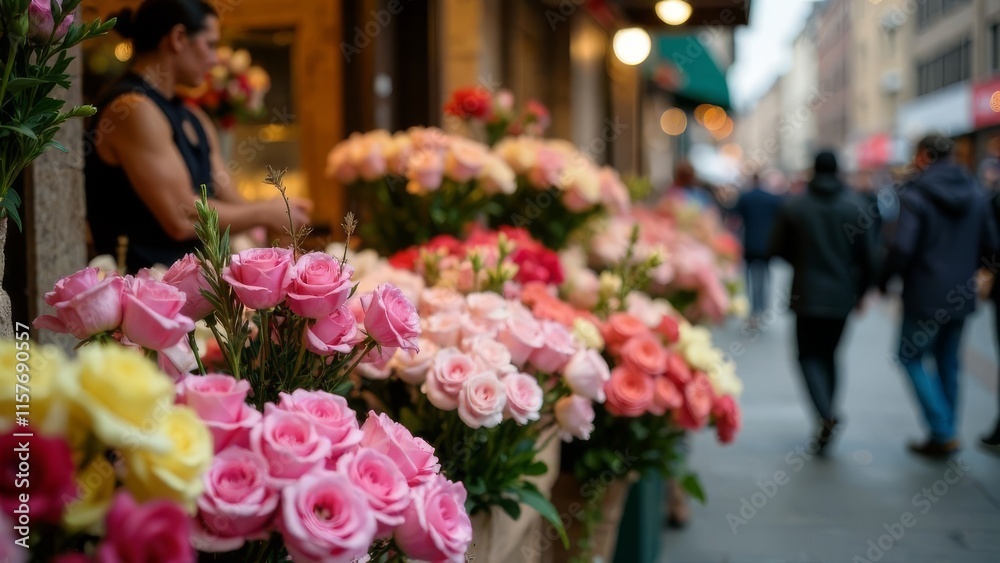 Fresh flower fair on the street Fresh flower fair on the street