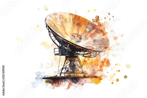 A large satellite dish sitting on a white surface, ready for use