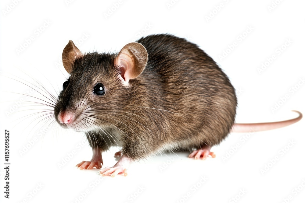 A brown rat perched on a white surface A brown rat perched on a white surface