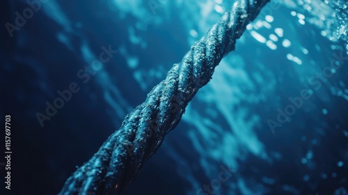 A close-up shot of a rope submerged in water