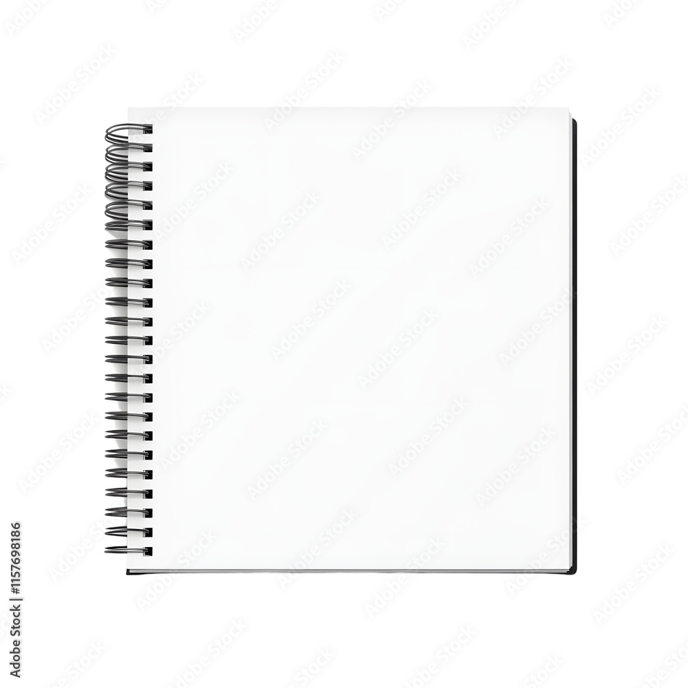 Notebook mock up. Open book with metal spiral template. Isolated on white background. A4 bound pages. Vector illustration. Notebook mock up. Open book with metal spiral template. Isolated on white background. A4 bound pages. Vector illustration.