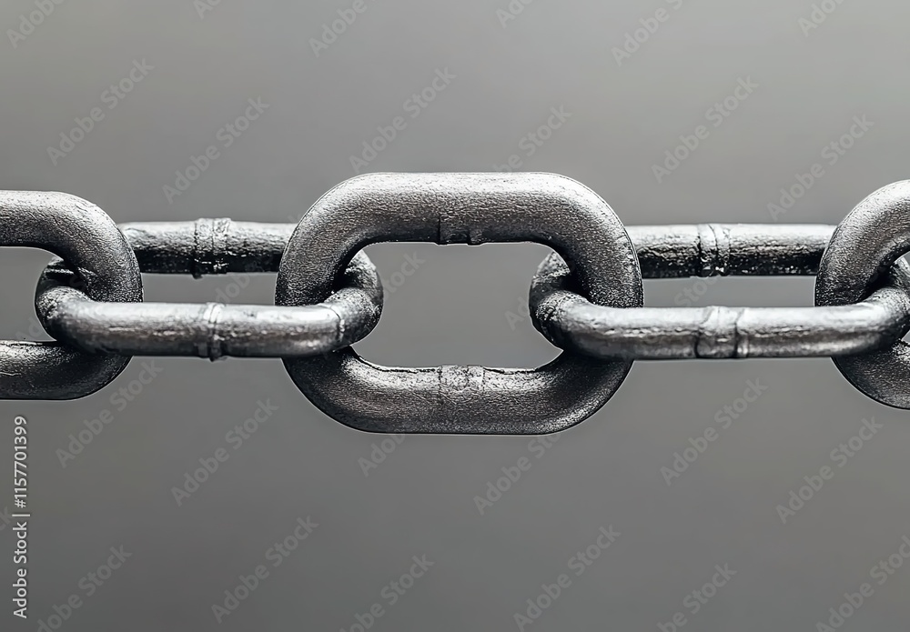 Fototapeta premium Close-up of a chain against a grey background