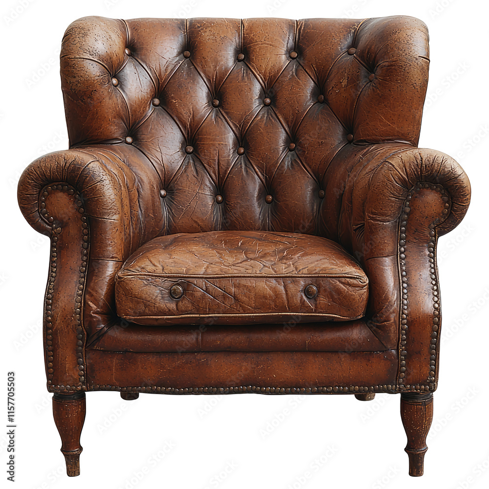 leather armchair isolated on white