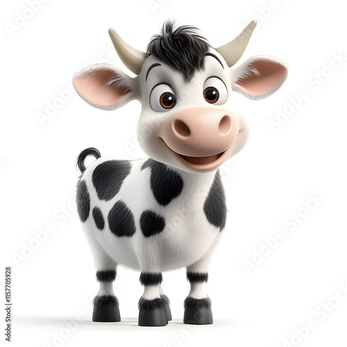 cute cow cartoon 3D photo