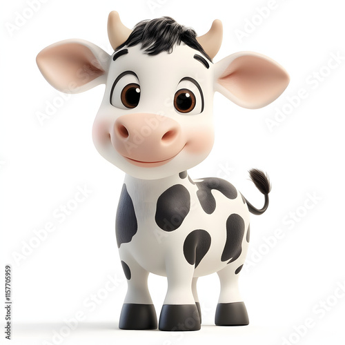 cute cow cartoon 3D