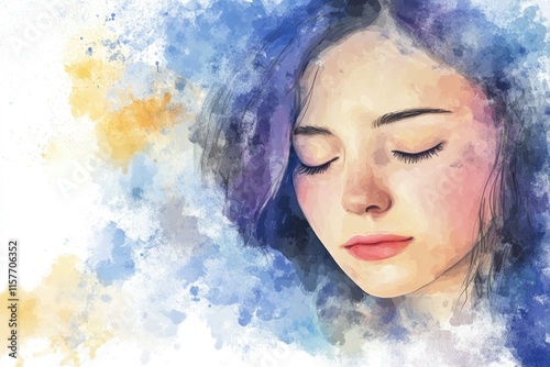 A woman sitting comfortably with her eyes shut