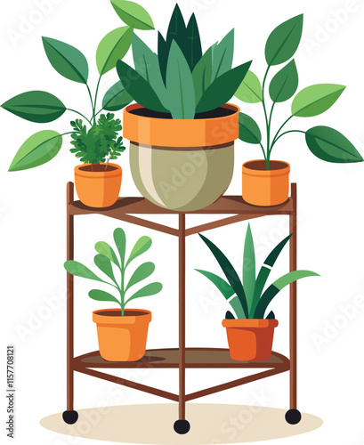 Customizable Plant Stand Vector Illustration photo