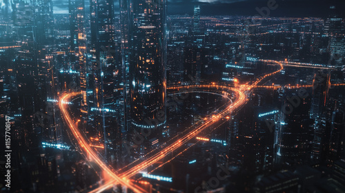 Wallpaper Mural Smart digital Innovation city with connection network reciprocity over the cityscape. of future smart wireless digital city and social media networking systems that connects people with in city Torontodigital.ca