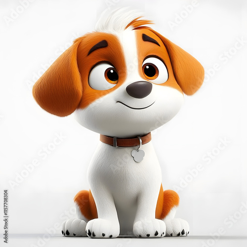 cute dog cartoon 3D
