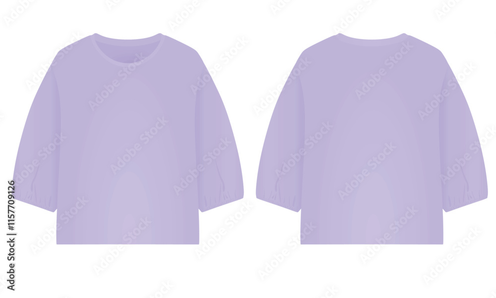 Purple puff sleeve t shirt. vector Purple puff sleeve t shirt. vector