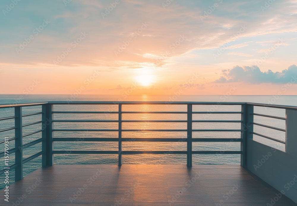 A beautiful view of the ocean with a sunset in the background A beautiful view of the ocean with a sunset in the background