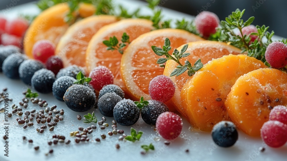 Fresh fruits arranged on a clean white plate Fresh fruits arranged on a clean white plate