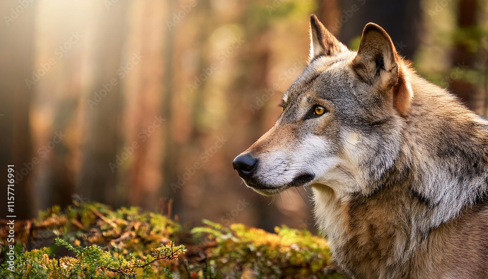 Wolf in the forest. Wolf in the forest.