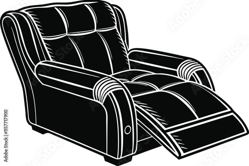 Simple Recliner Silhouette Vector Illustration