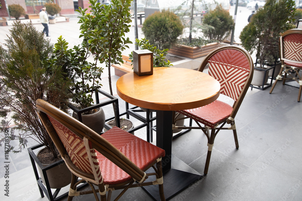Fototapeta premium tables and chairs in the restaurant