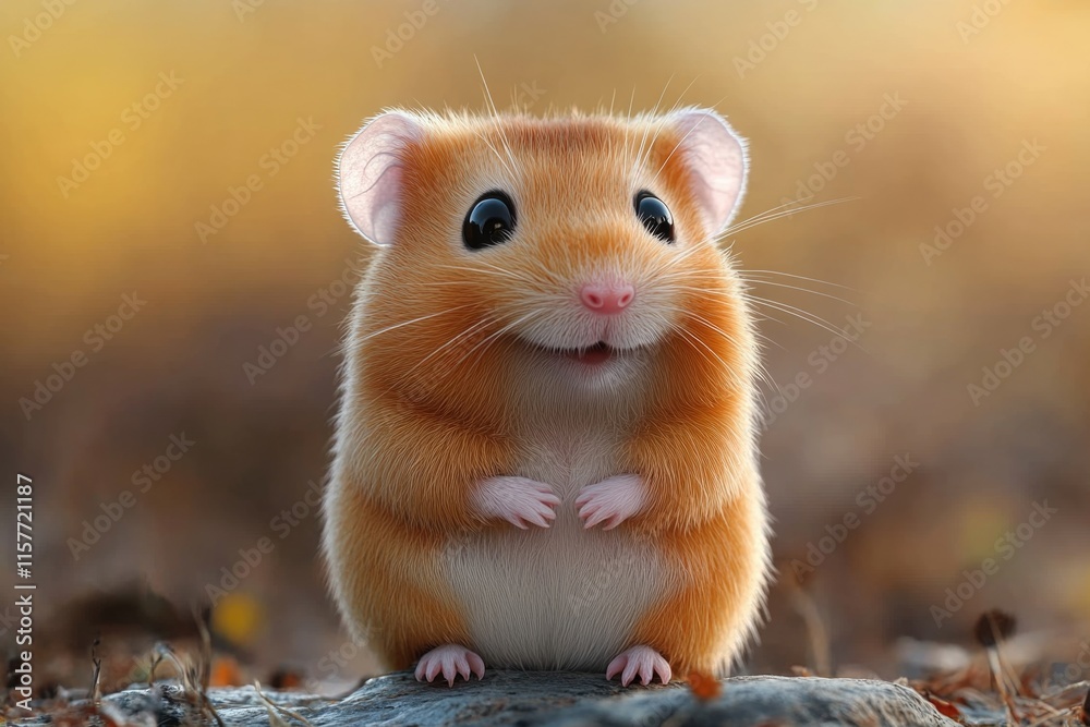 A small brown and white hamster perched on top of a rock, possibly enjoying the view or seeking refuge A small brown and white hamster perched on top of a rock, possibly enjoying the view or seeking refuge