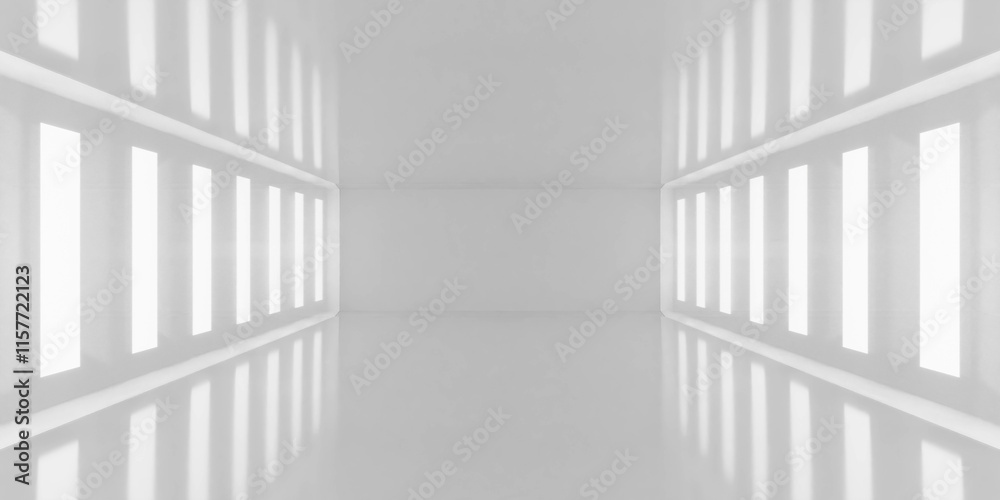 Fototapeta premium Futuristic Minimalist Interior Space 3d render wallpaper background