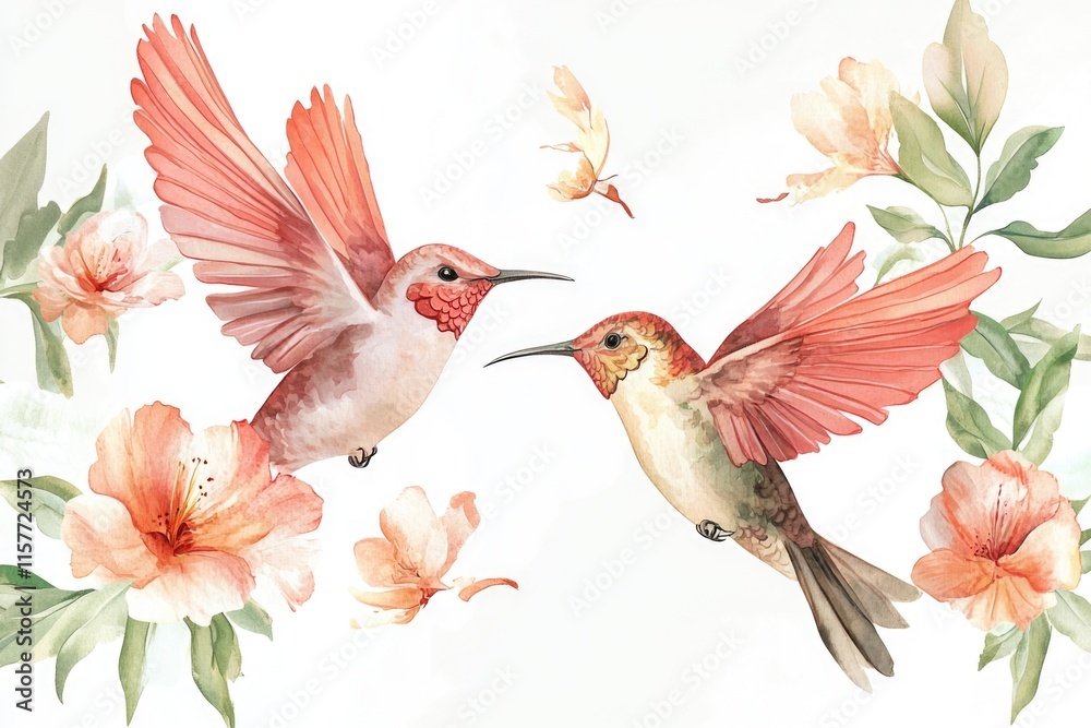 Obraz premium Two birds in flight, side by side