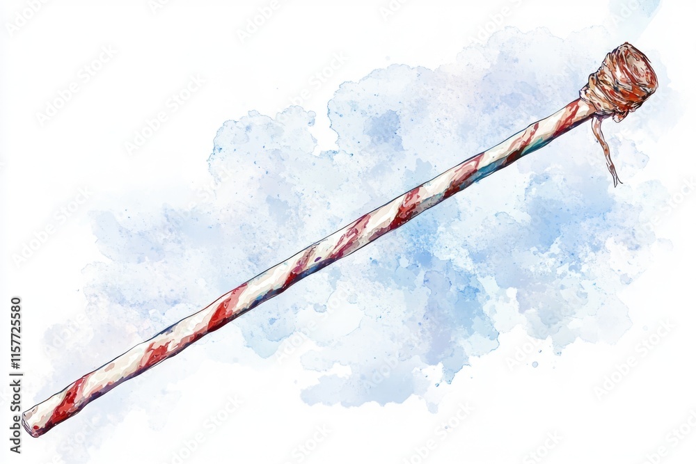 A colorful illustration of a baseball bat with subtle watercolor texture, ideal for sports or creative projects A colorful illustration of a baseball bat with subtle watercolor texture, ideal for sports or creative projects