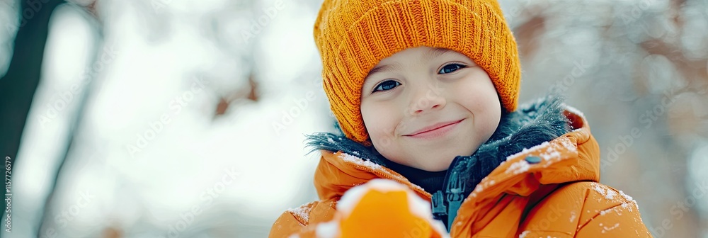 Joyful Winter Wonderland Exploration Showcasing a Child With a Bright Smile and Beaver Friends Joyful Winter Wonderland Exploration Showcasing a Child With a Bright Smile and Beaver Friends