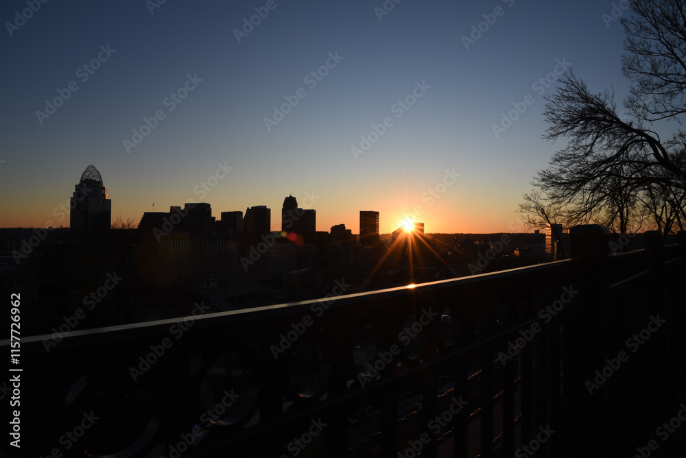 custom made wallpaper toronto digitalsunset over downtown cincinnati ohio