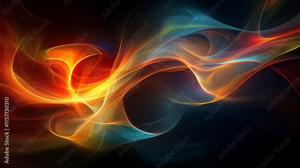 Obraz premium Abstract fiery swirls, energy, motion, dynamic background